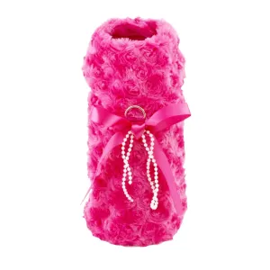 Pink Faux Fur Dog Harness Coat