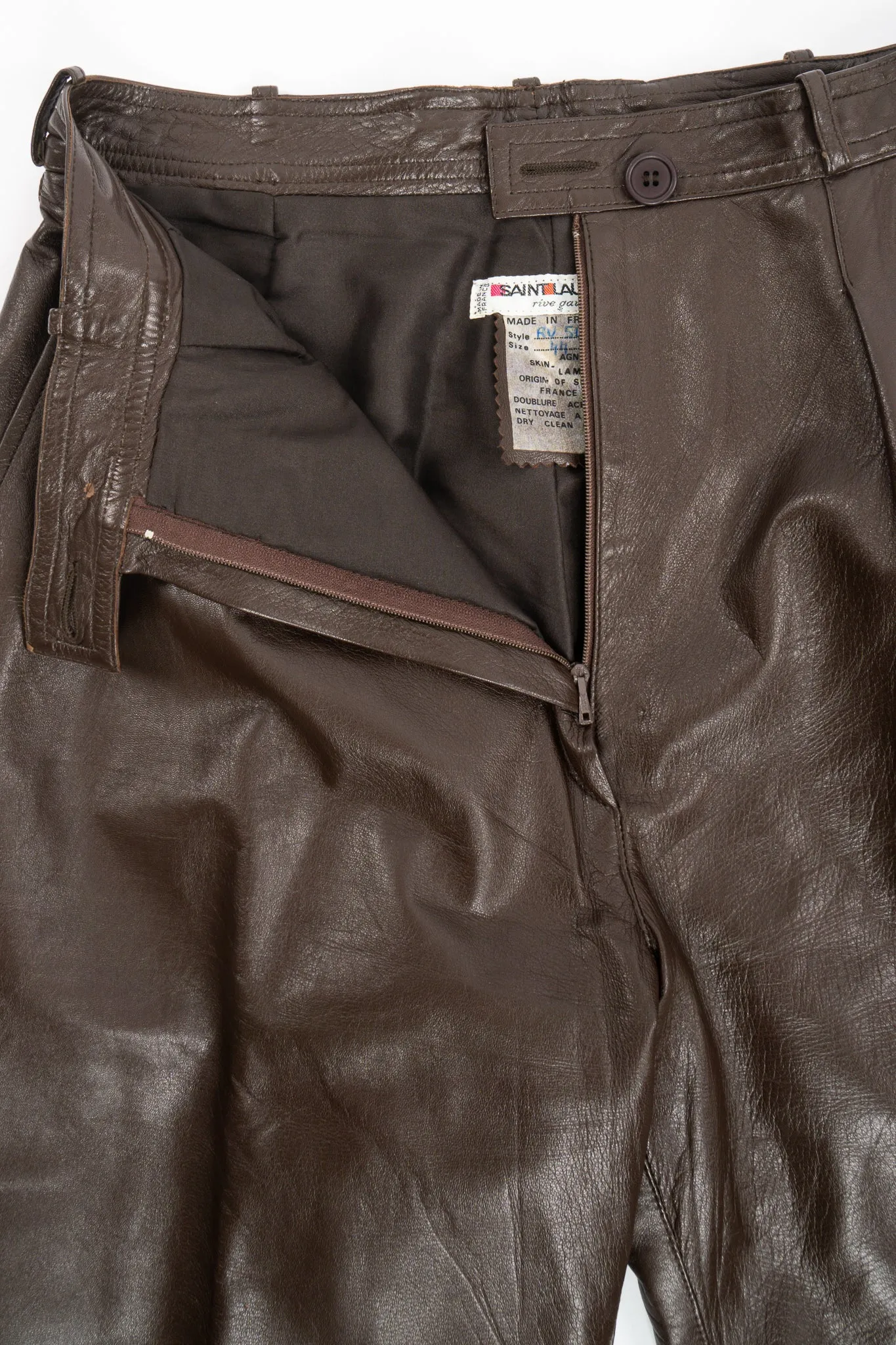 Pleated Leather Trouser