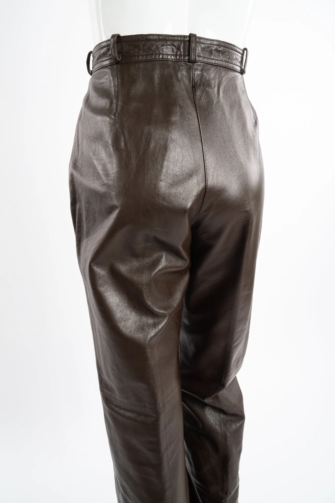 Pleated Leather Trouser