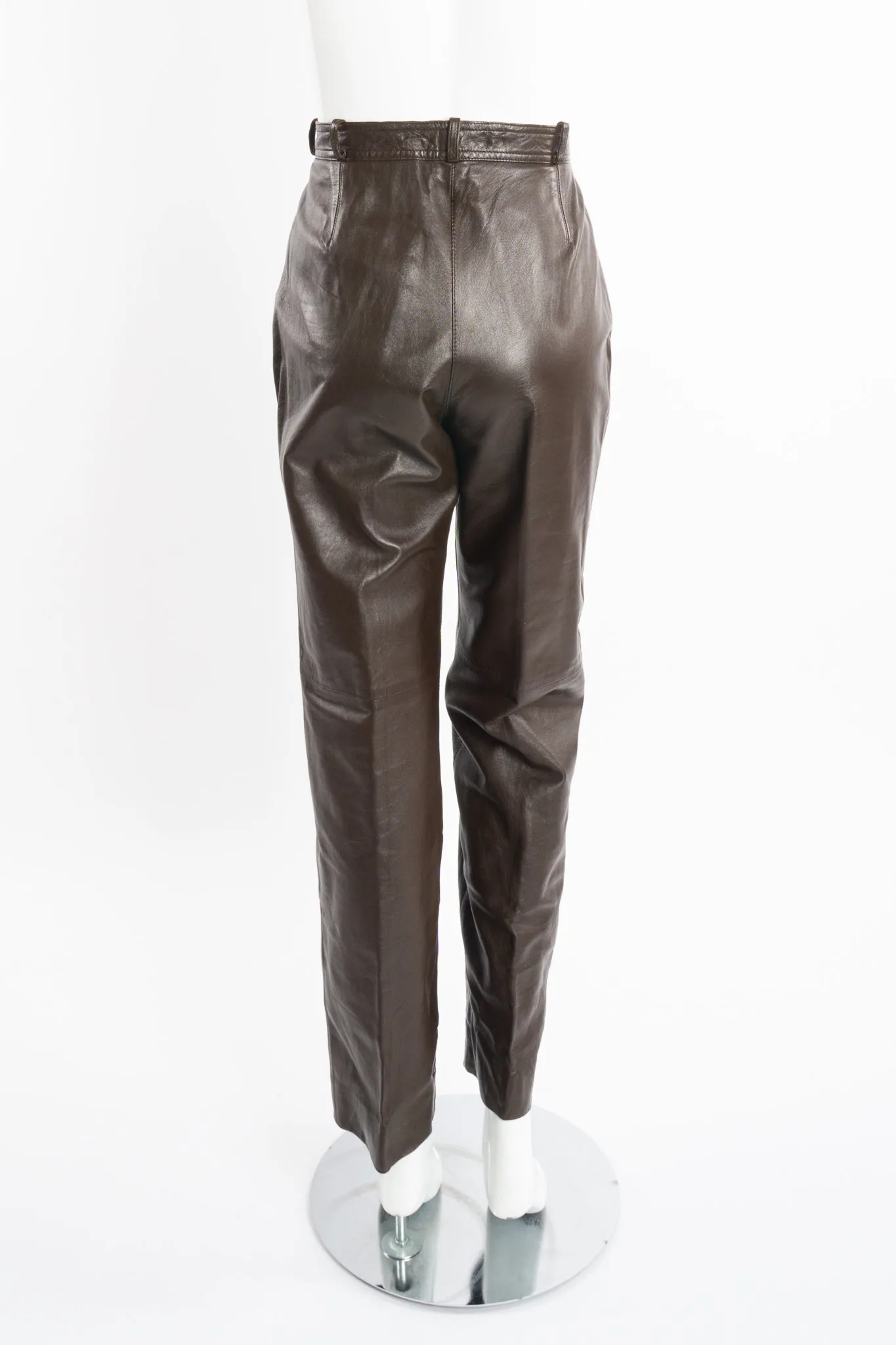 Pleated Leather Trouser