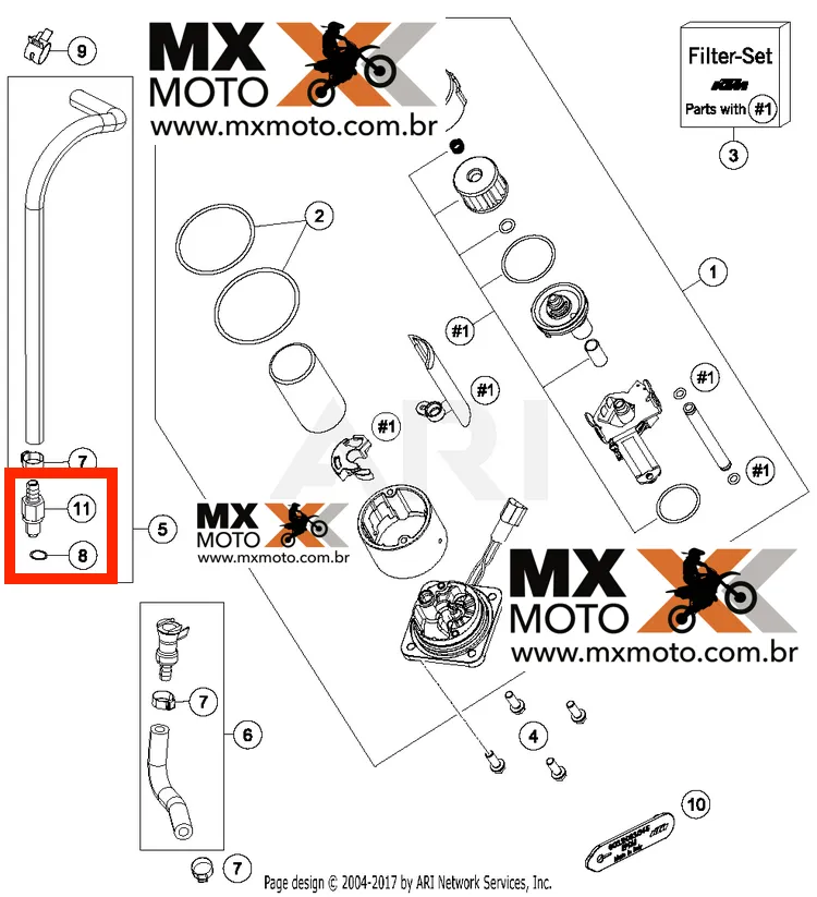 Plug / Conector Macho de Acoplamento Rápido para a Bomba de Combustível Rottweiler Performance em Aço Inoxidável CNC para KTM 690, 950, 990, 1190, 1290 Adventure e Supermoto SMT / HUSQVARNA / GAS GAS