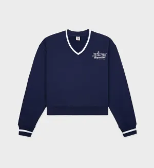 Prince Health Embroidered V-Neck Sweater