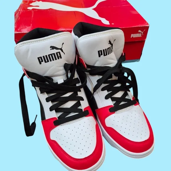 Puma Red and White Sneakers