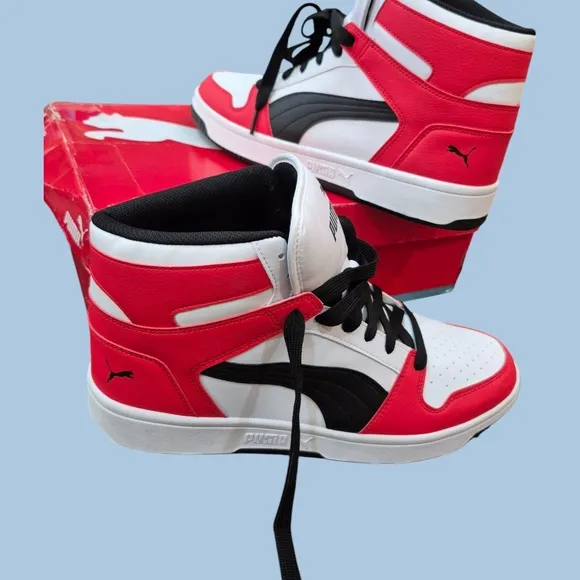 Puma Red and White Sneakers