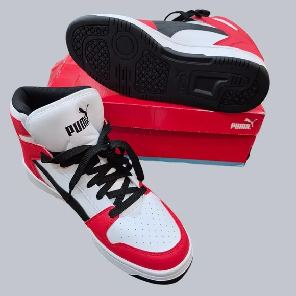 Puma Red and White Sneakers
