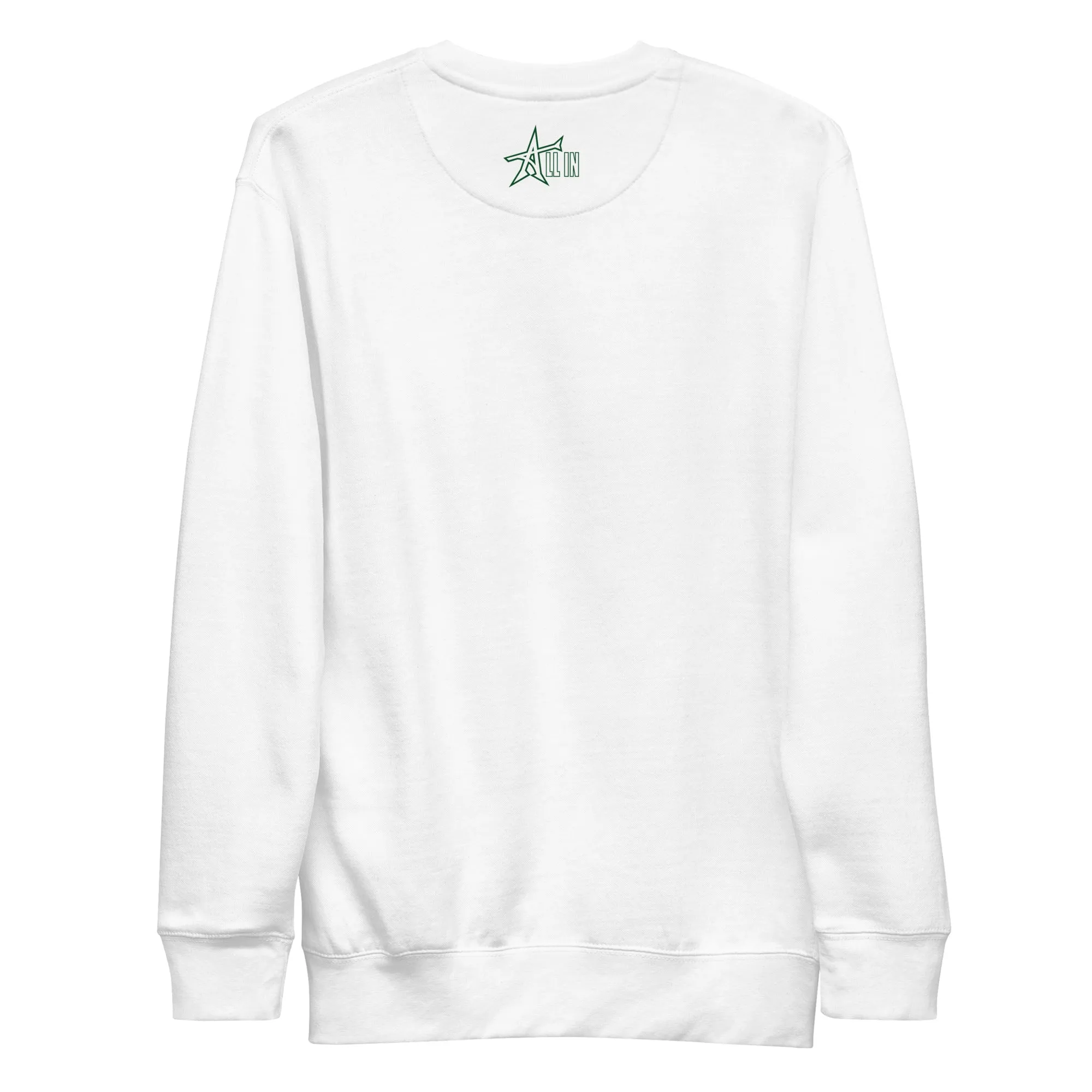 "HUSTLE HARDER" Unisex Premium Sweatshirt (champ green print)