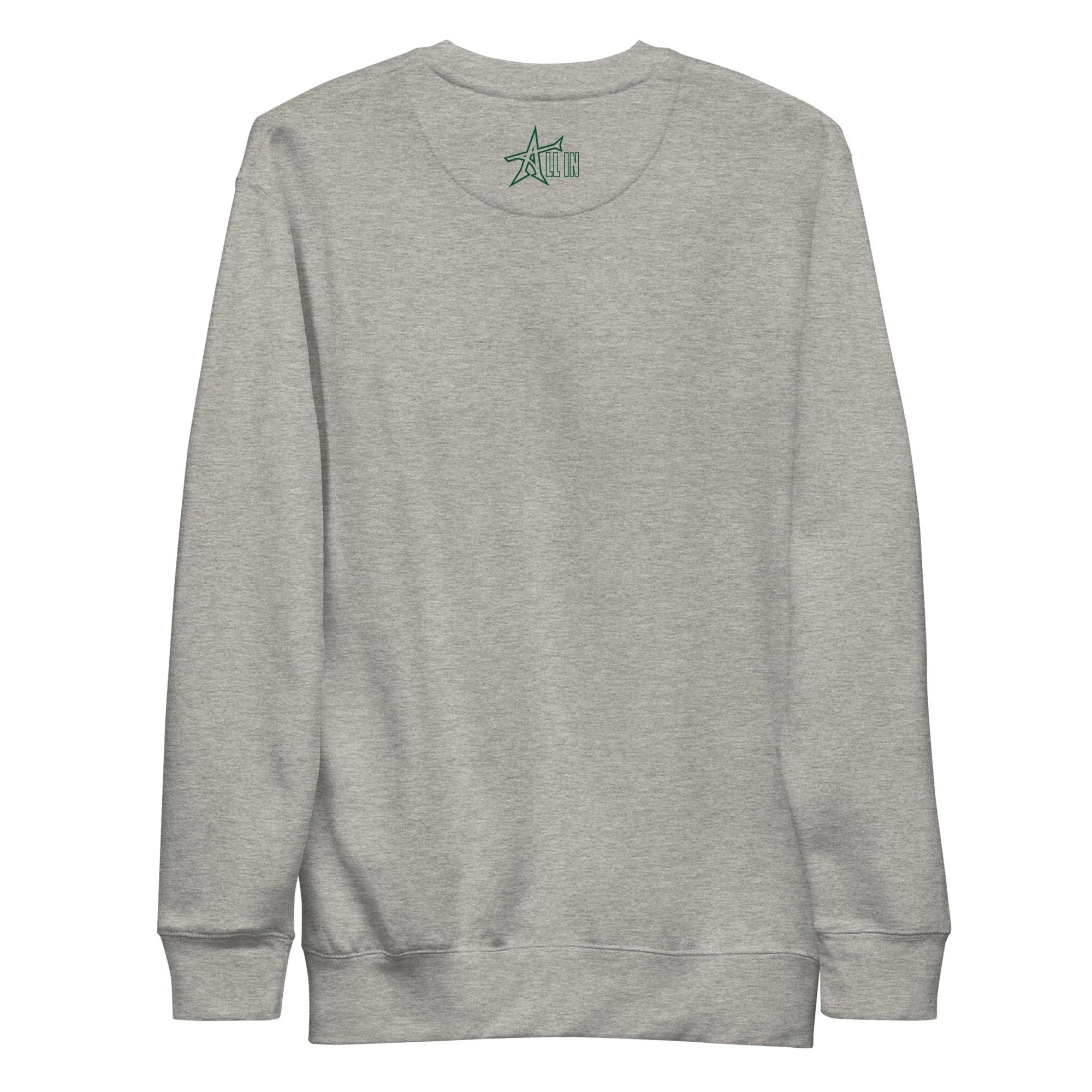 "HUSTLE HARDER" Unisex Premium Sweatshirt (champ green print)