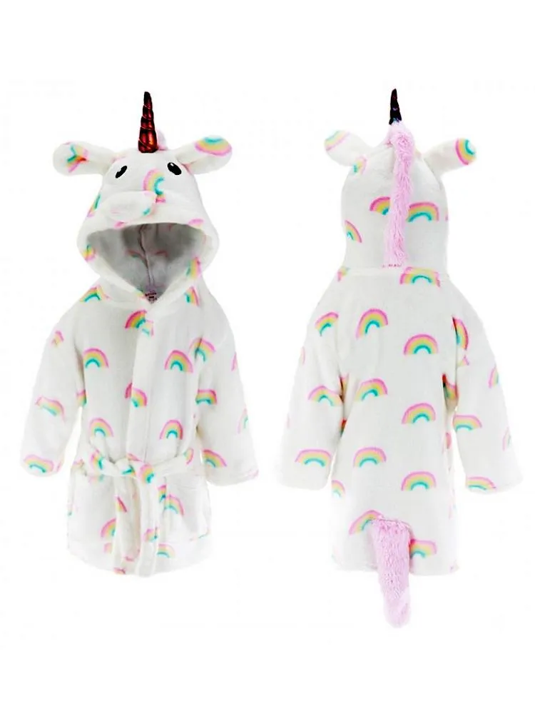 Rainbow Unicorn Soft Touch Hooded Dressing Gown  - 6 Months to 2 Years