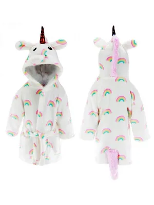 Rainbow Unicorn Soft Touch Hooded Dressing Gown  - 6 Months to 2 Years