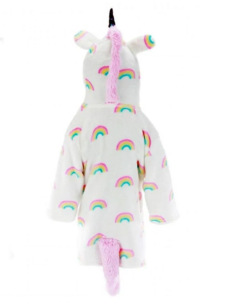 Rainbow Unicorn Soft Touch Hooded Dressing Gown  - 6 Months to 2 Years