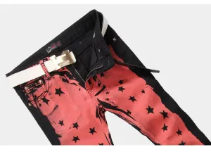 Red Painted Fashion Jeans