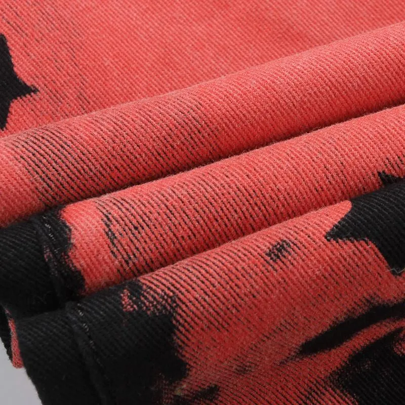 Red Painted Fashion Jeans