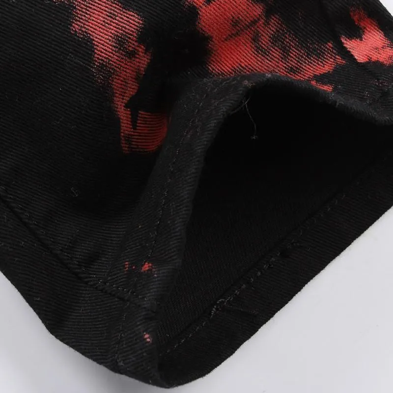 Red Painted Fashion Jeans