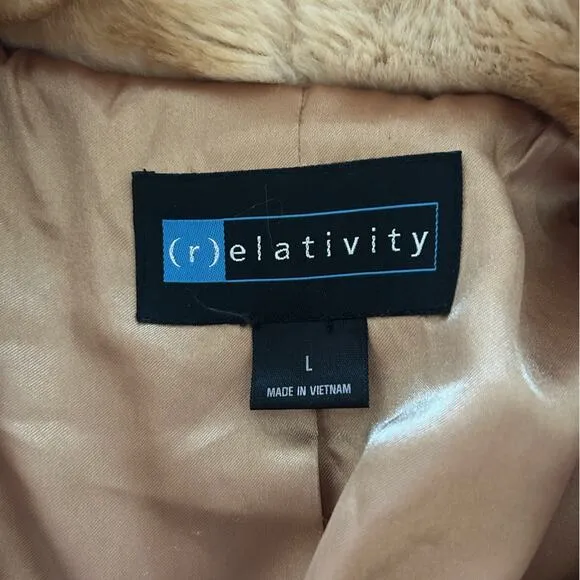 Relatively faux fur jacket Size Large