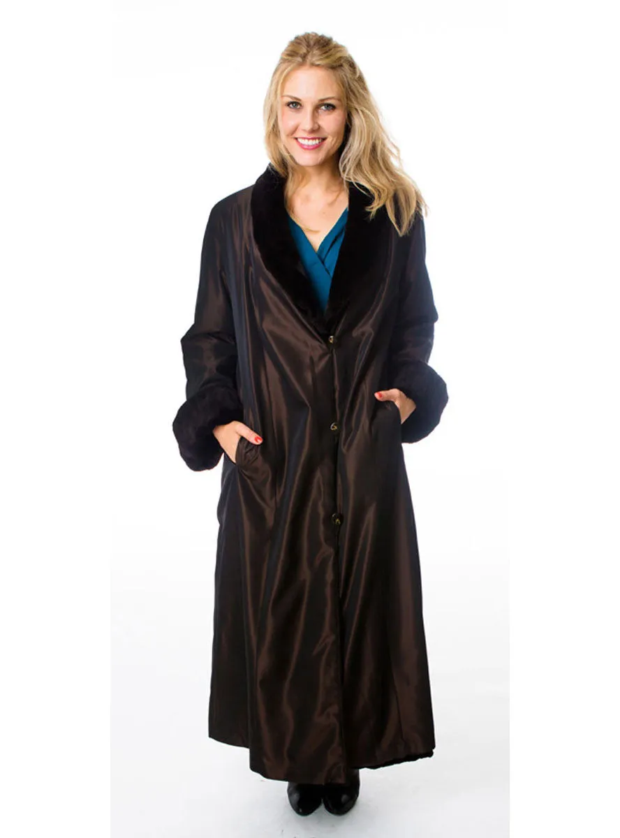 Reversible Sheared Mink Fur Coat with All Weather Lining