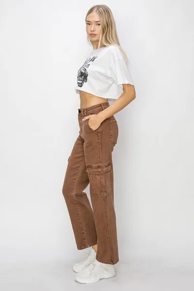 Risen Full Size High Rise Cargo Jeans ONLINE EXCLUSIVE