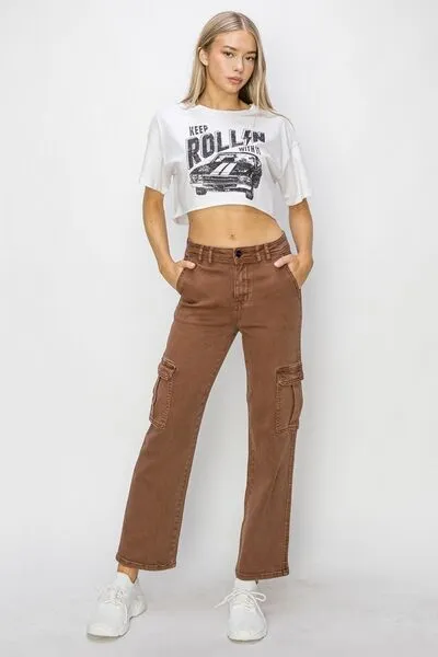 Risen Full Size High Rise Cargo Jeans ONLINE EXCLUSIVE