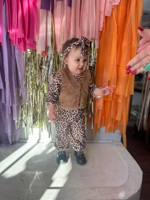 Romper & Fur Vest Kids: Leopard