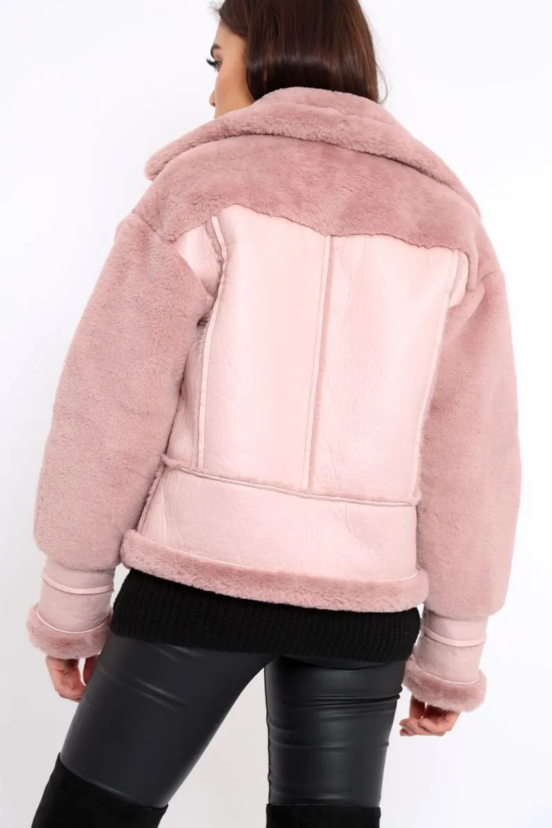 Rose Faux Leather And Fur Jacket - Rhea