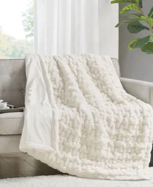 Ruched Fur Throw