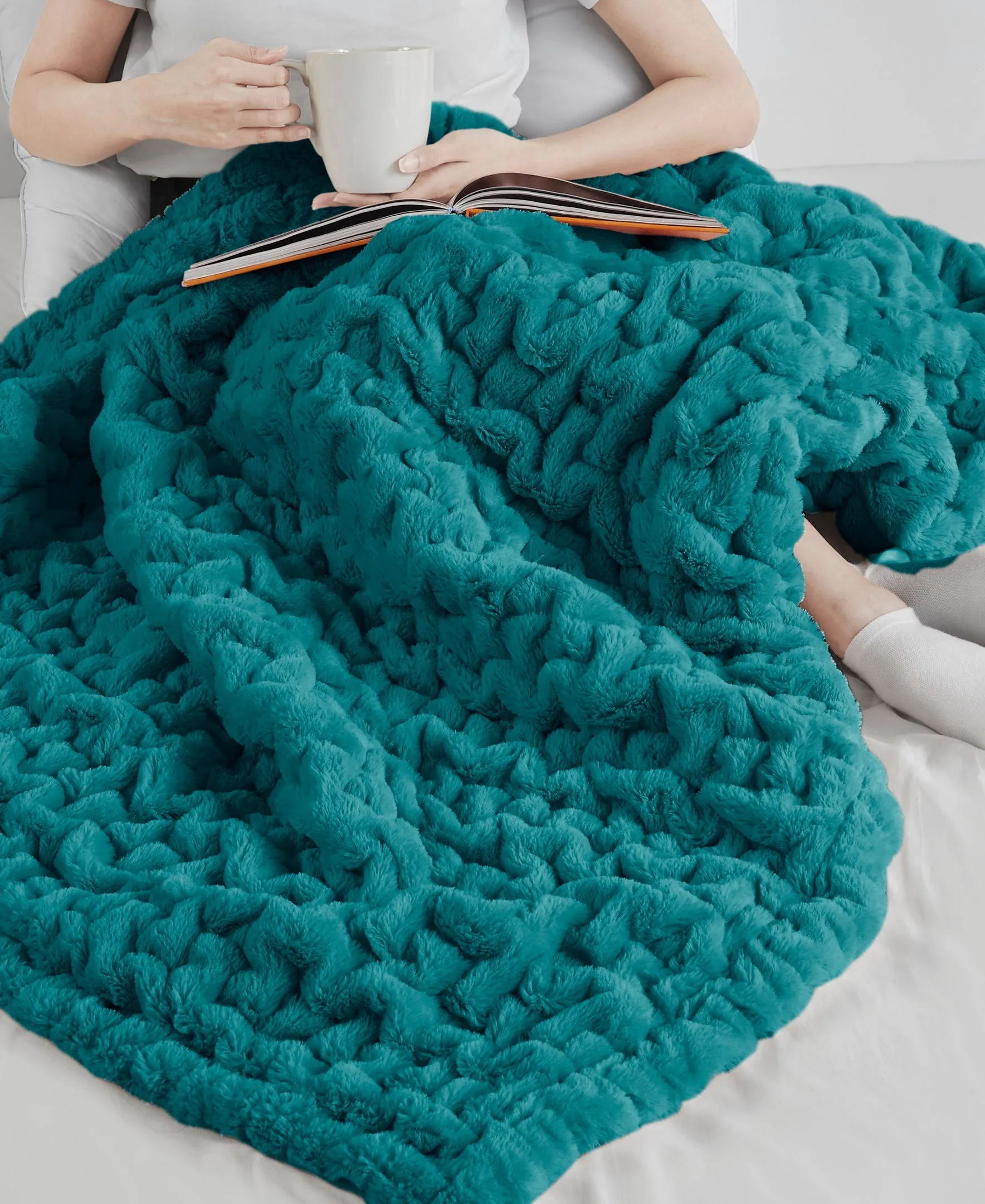 Ruched Fur Throw