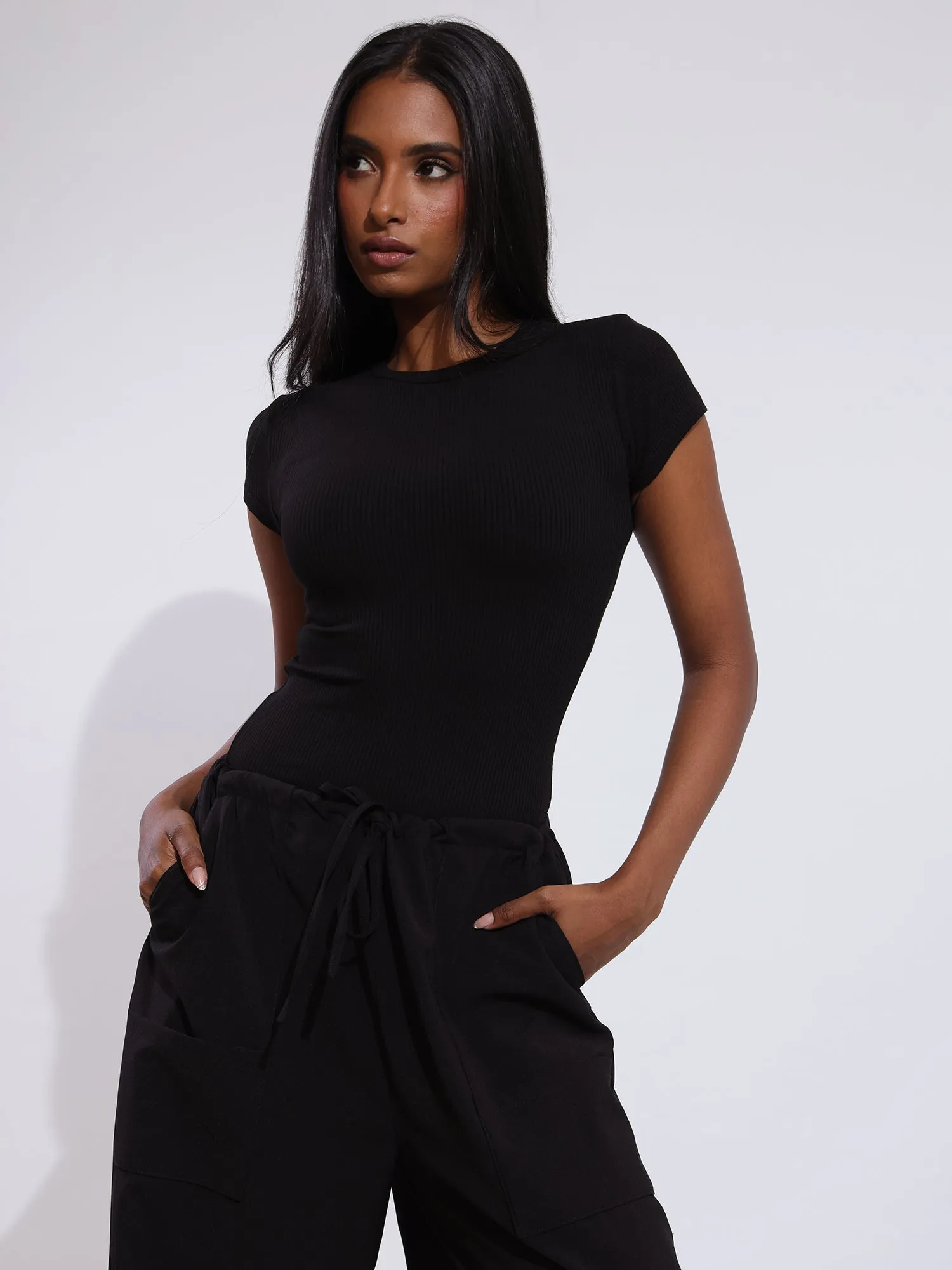 Rue High Neck Fitted Top