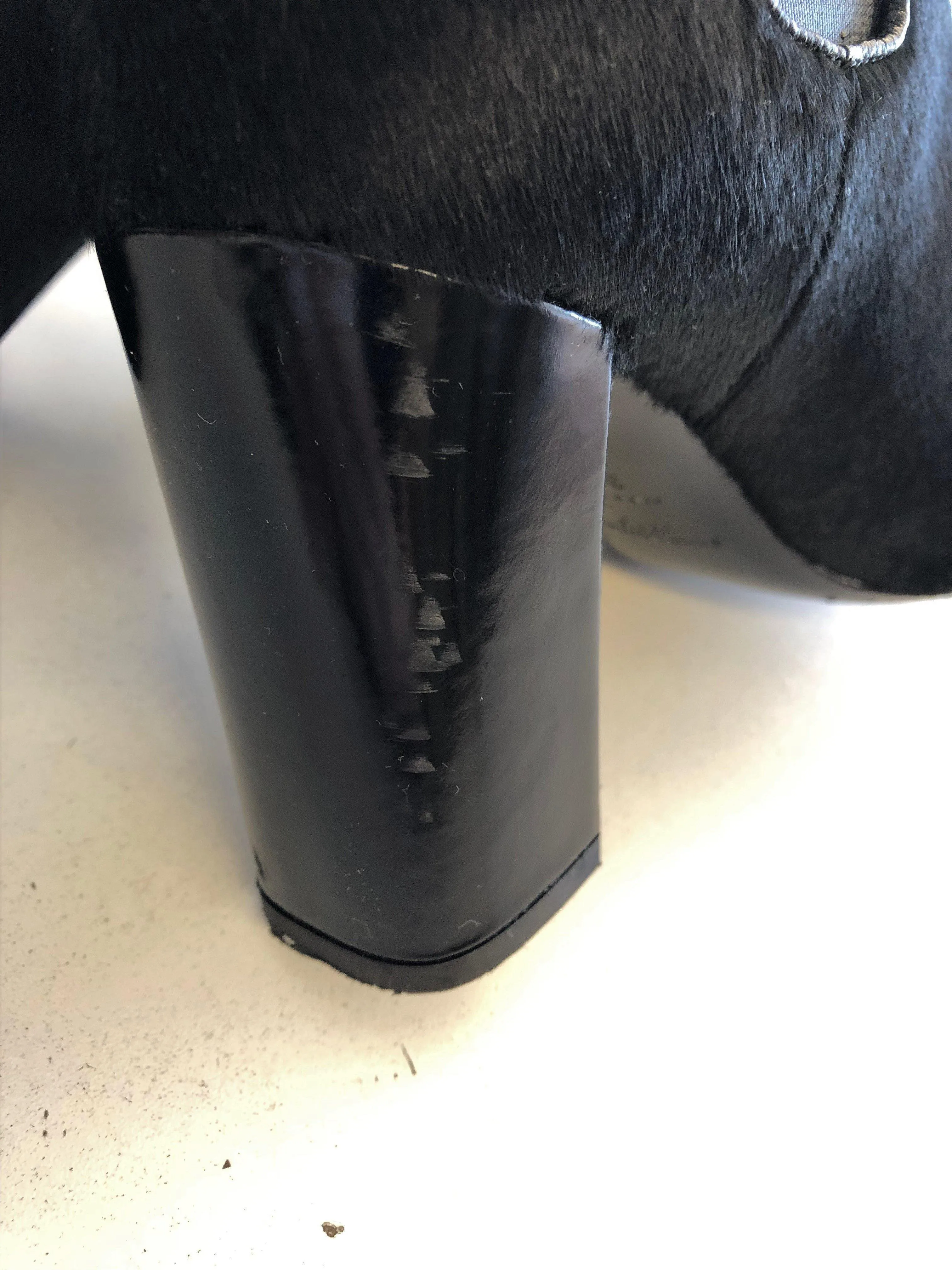 Saint Laurent Babies Chelsea Boot Black Calf Hair Size 36 High Heel Ankle Boot