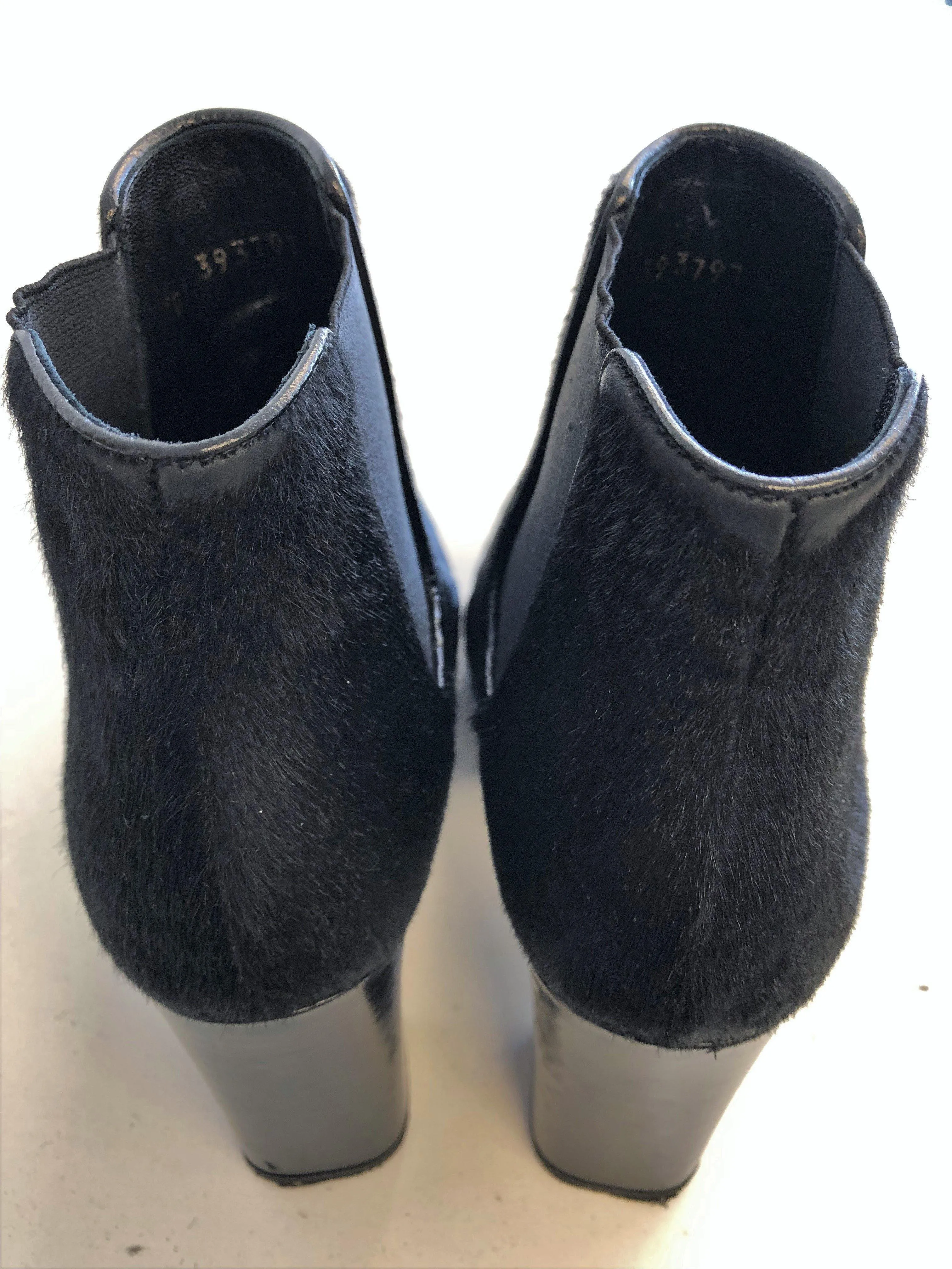 Saint Laurent Babies Chelsea Boot Black Calf Hair Size 36 High Heel Ankle Boot