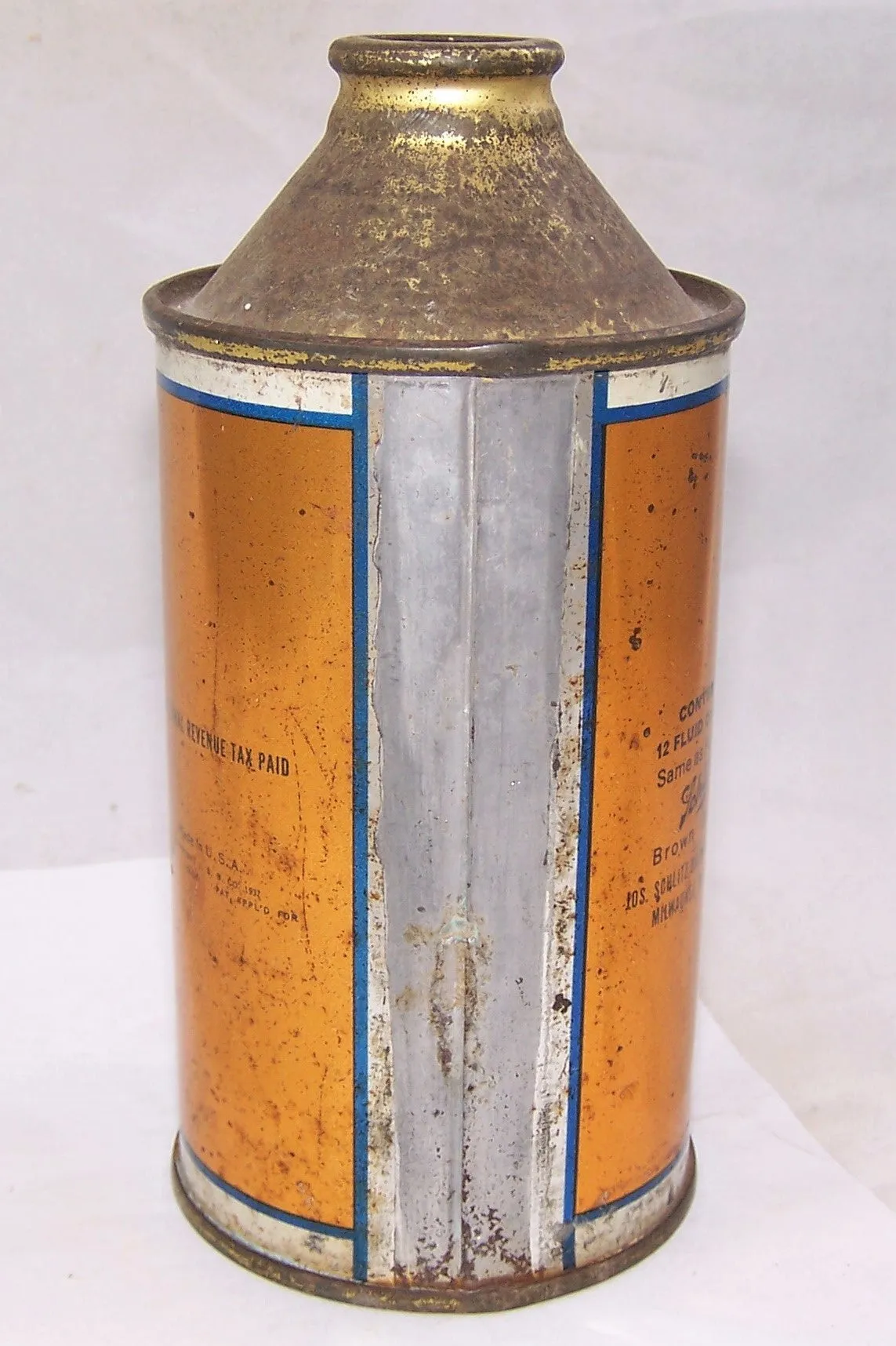 Schlitz High Pro Cone Top Beer Can