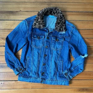 Show Me Your Mumu / Mumu Blue Distressed Denim Jacket