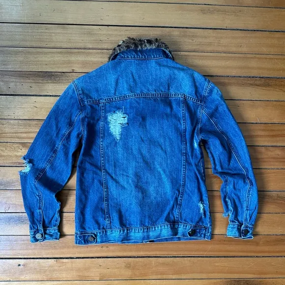 Show Me Your Mumu / Mumu Blue Distressed Denim Jacket