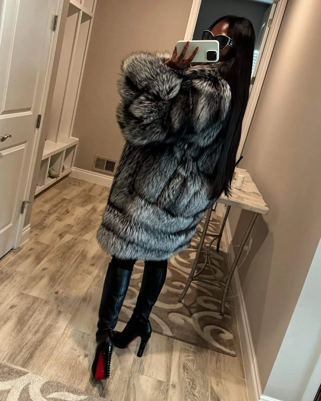 Silver Fox Fashion Warm Fox Fur Jacket