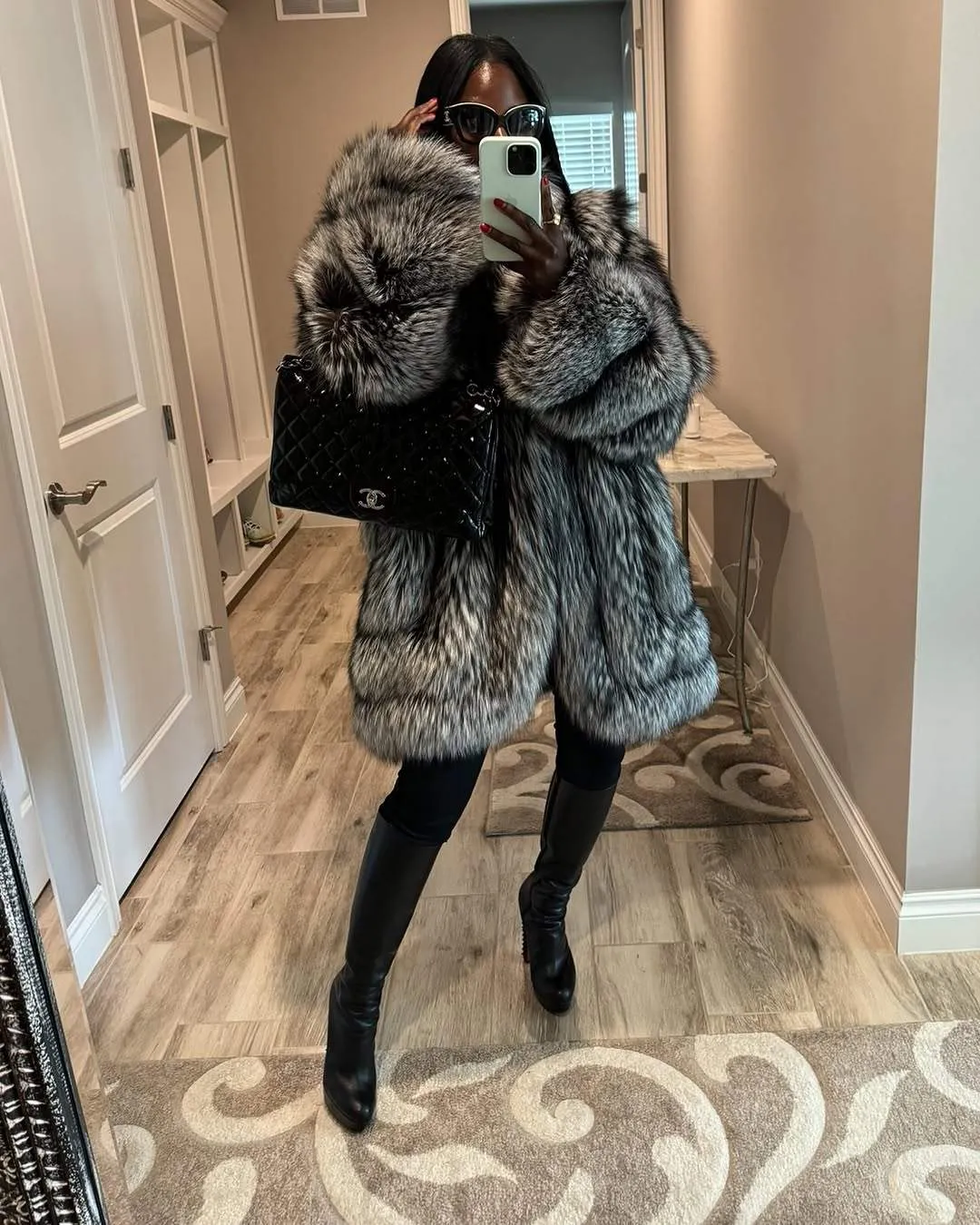 Silver Fox Fashion Warm Fox Fur Jacket