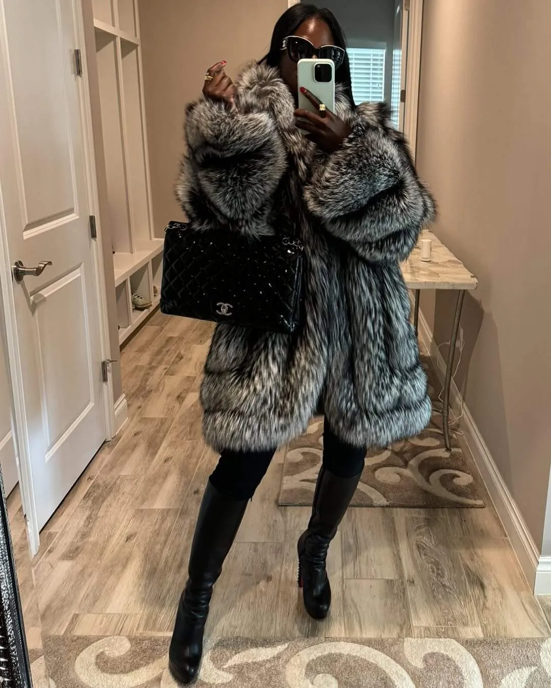 Silver Fox Fashion Warm Fox Fur Jacket
