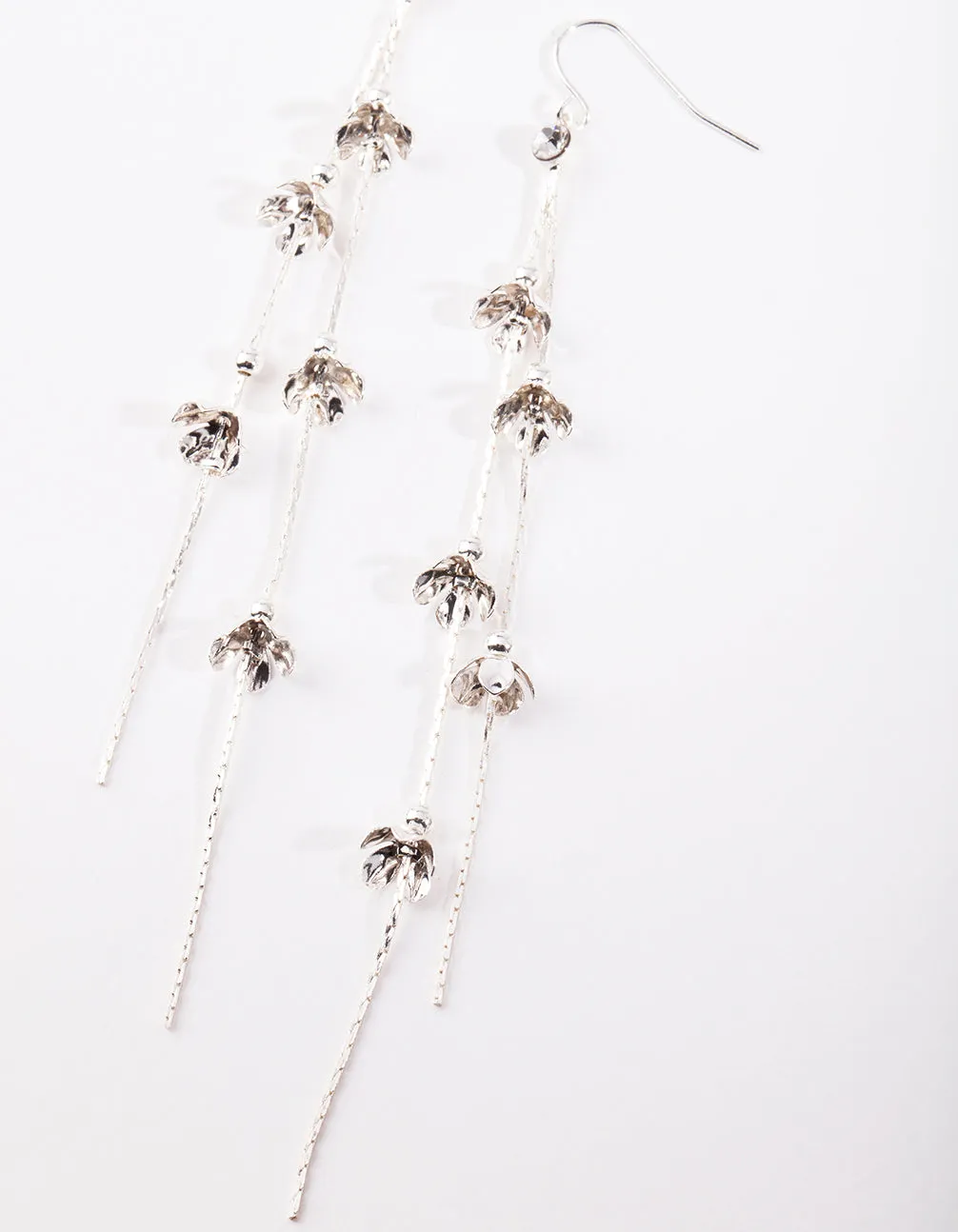 Silver Mini Petal Earrings