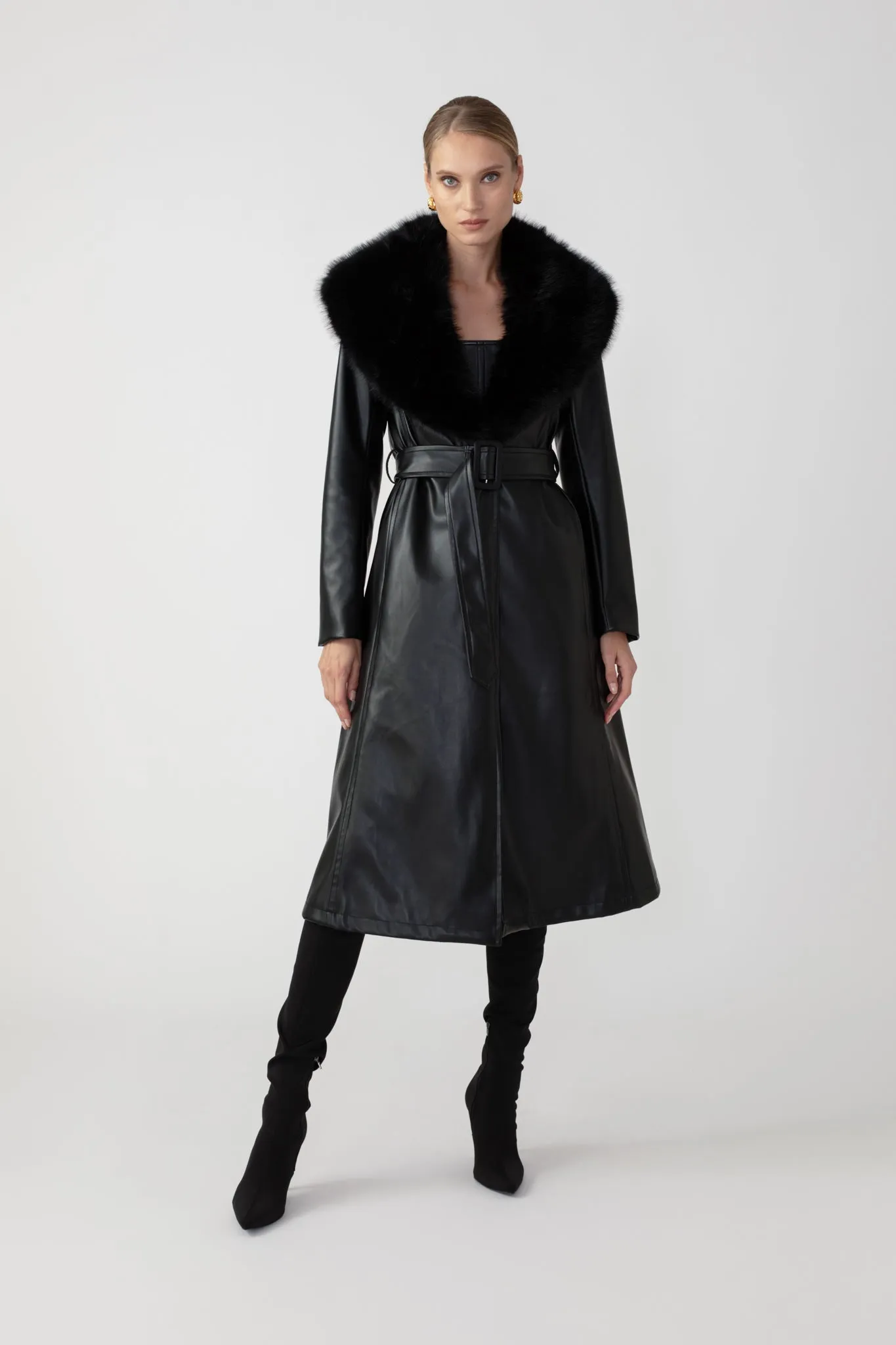 Simone Faux Leather Coat