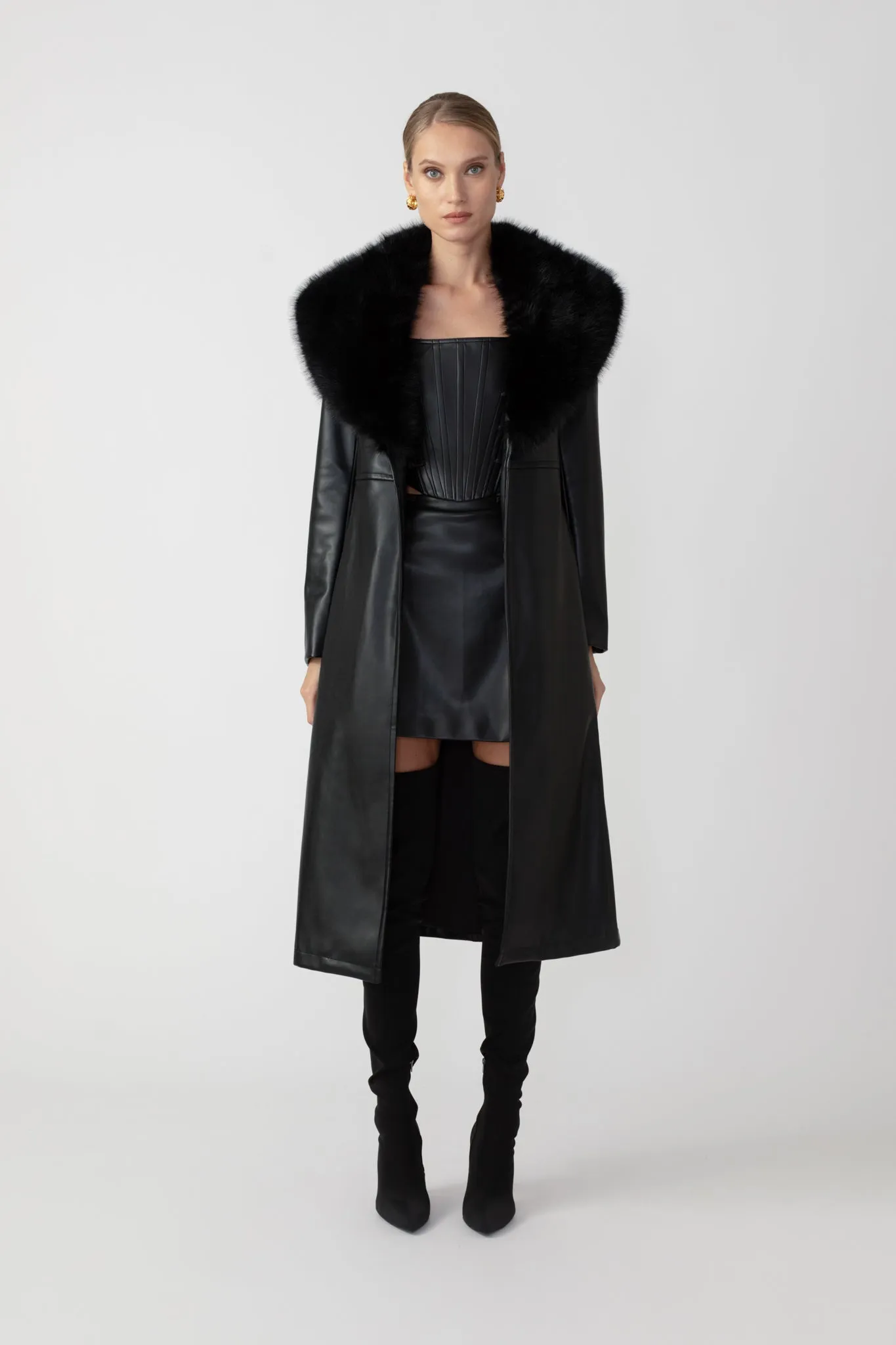 Simone Faux Leather Coat