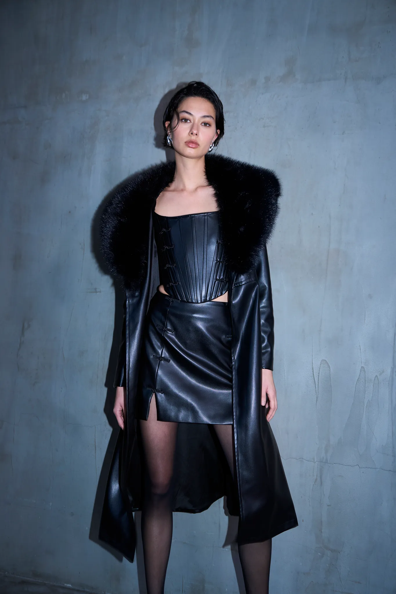 Simone Faux Leather Coat