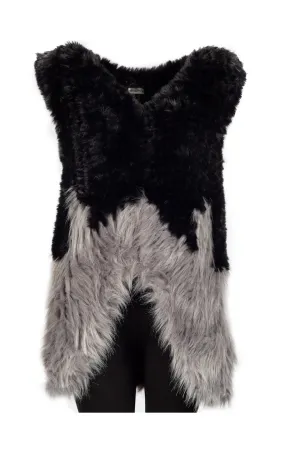 Sioni Two Toned Faux Fur Vest Jacket 10487 051