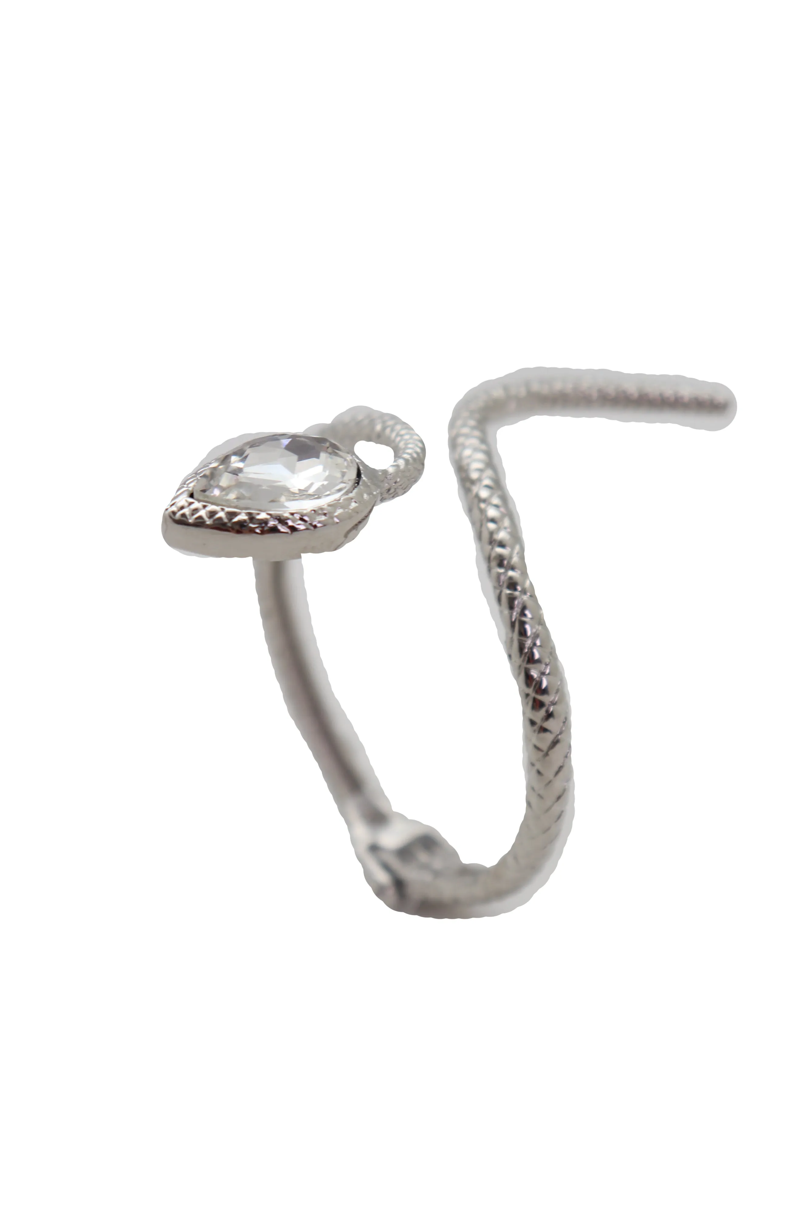 Snake Bracelet Silver Metal Bling Charm Wrap Around Wrist