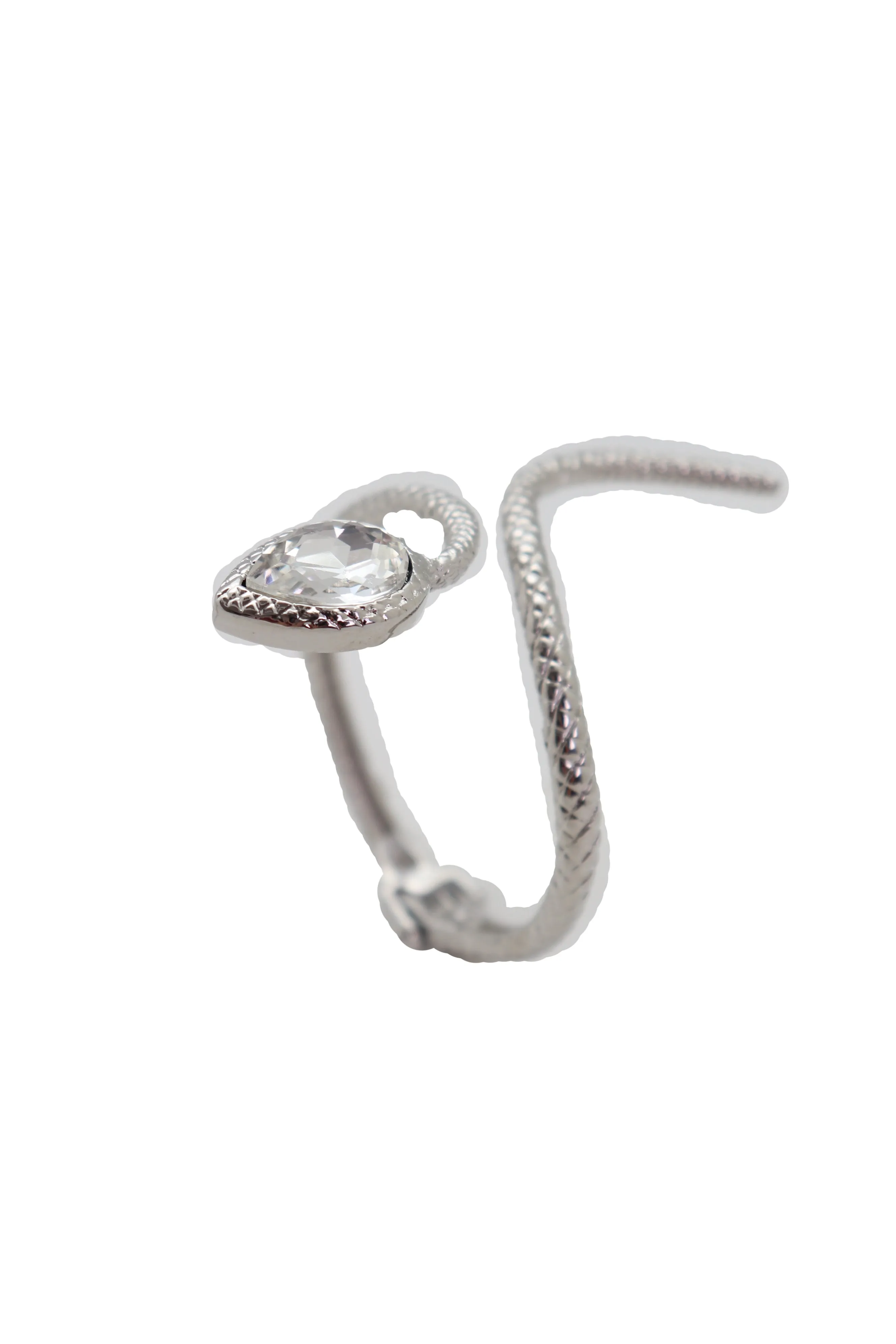 Snake Bracelet Silver Metal Bling Charm Wrap Around Wrist