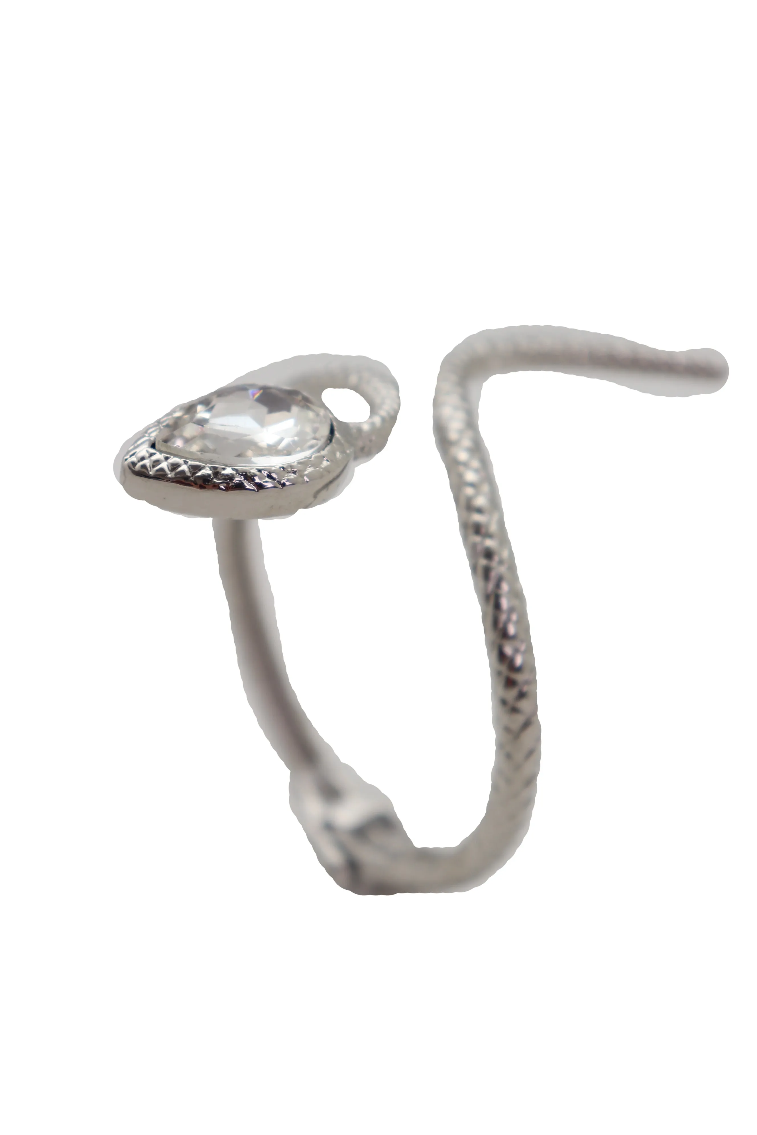 Snake Bracelet Silver Metal Bling Charm Wrap Around Wrist