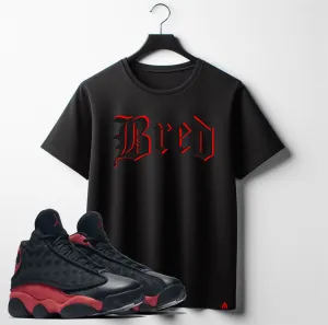 Sneaker T-Shirt To Match Jordan 13 Bred Men's Black Tees Streetwear Sneakerhead Shirts