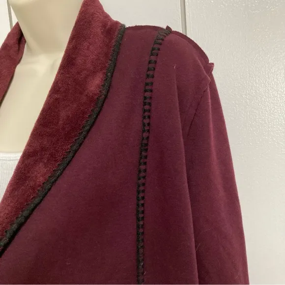 Soft Surroundings Faux Fur Faux Suede Sweater Jacket Size Large