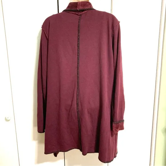 Soft Surroundings Faux Fur Faux Suede Sweater Jacket Size Large