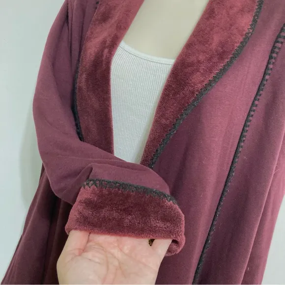 Soft Surroundings Faux Fur Faux Suede Sweater Jacket Size Large