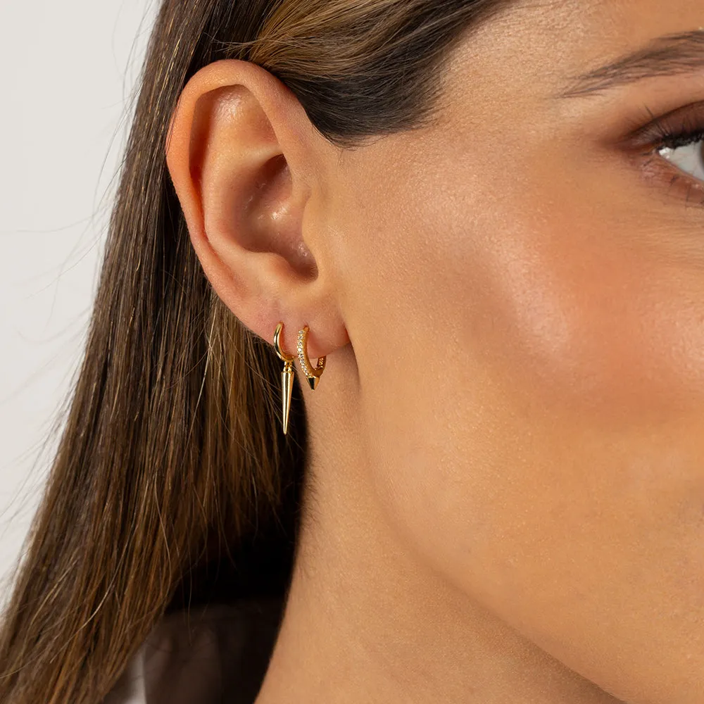 Solid Spike Huggie Earring