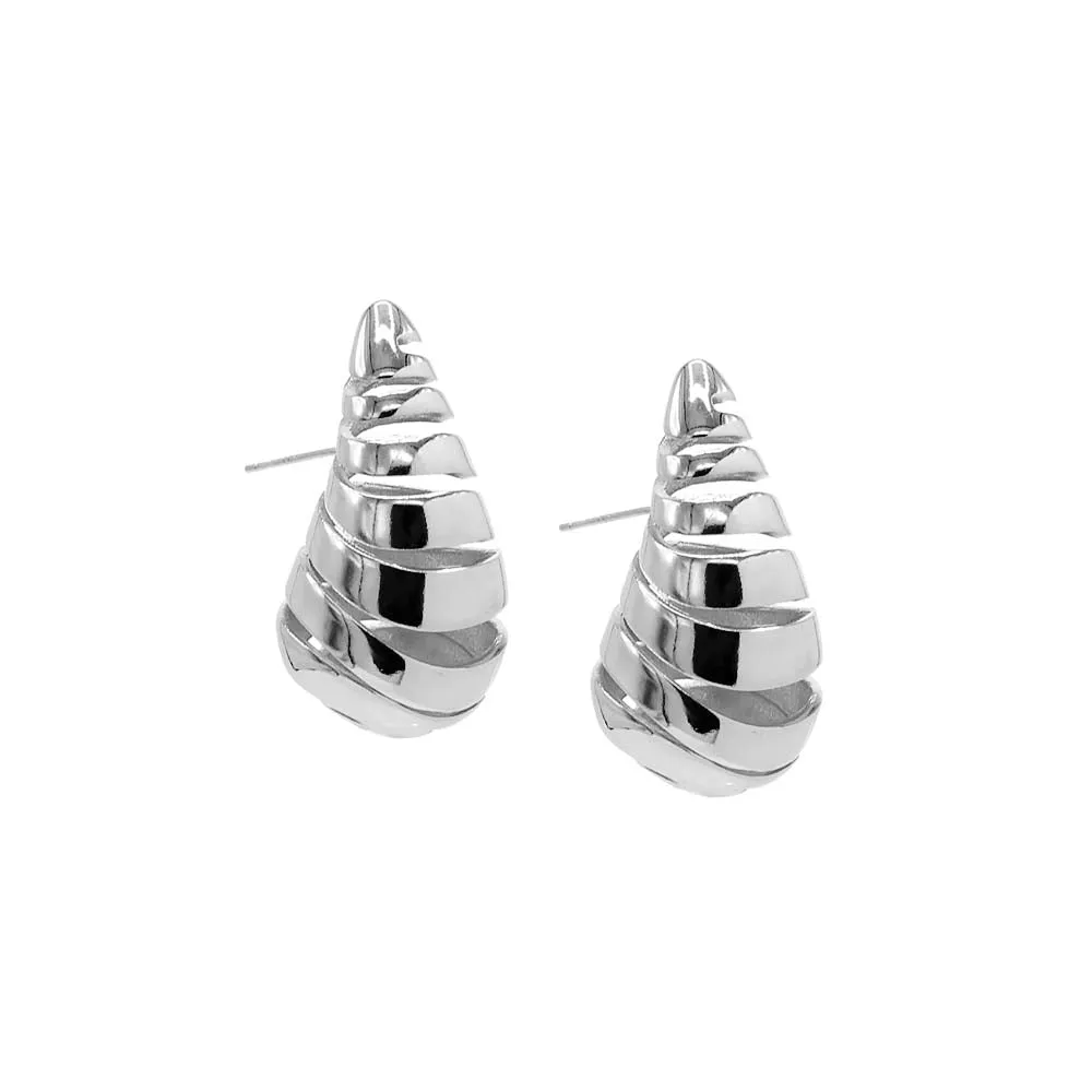 Solid Twisted Graduated Drop Stud Earring