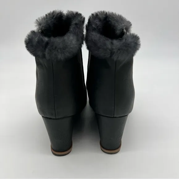 Soul NATURALIZER Hudson Black Wedge Fur Booties