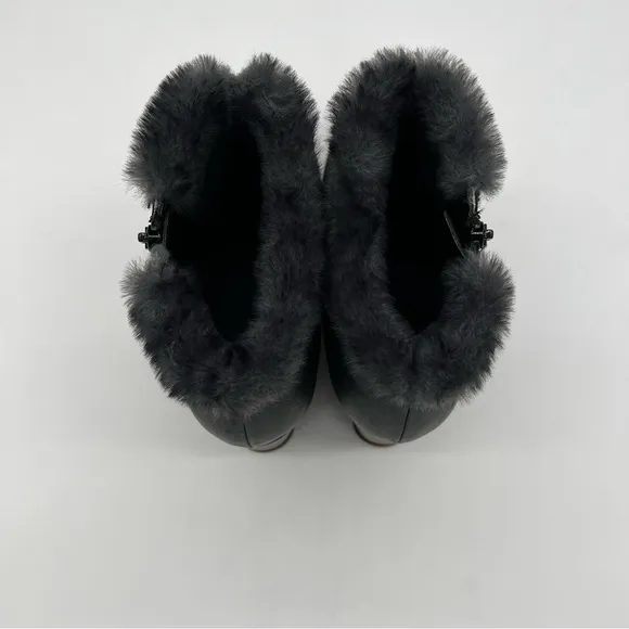 Soul NATURALIZER Hudson Black Wedge Fur Booties